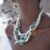 DSC02054 Conjunto Evolución de Perlas Marinas y Ágata Turquesa, Joyería Luison