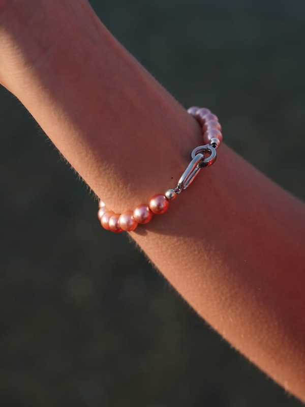 Brazalete Pink Love Perlas Rosas y Plata 925, Joyería Luison