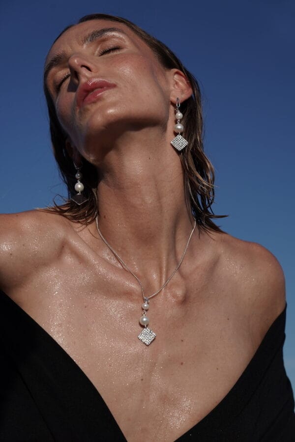 Collar de Perlas con Medallón de Plata,Joyería Luison