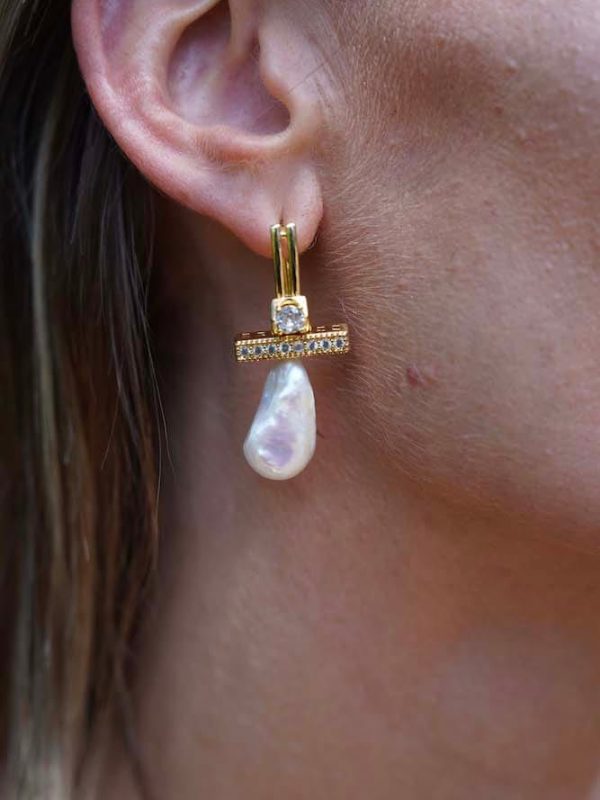 Pendientes Queen Perlas Barrocas y Oro 18k, Joyería Luison
