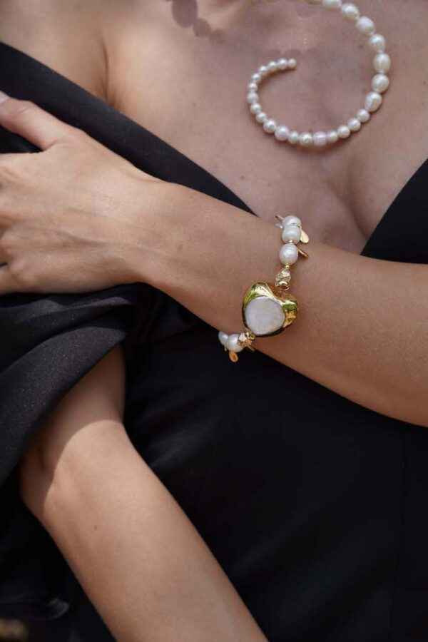 Corazón Barroco Gold Brazalete Perlas, Luison