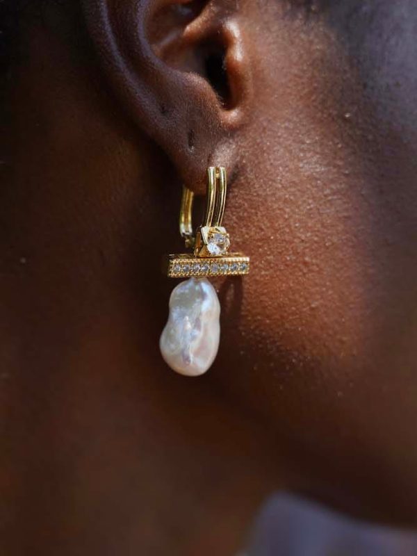 Pendientes Queen Perlas Barrocas y Oro 18k, Joyería Luison