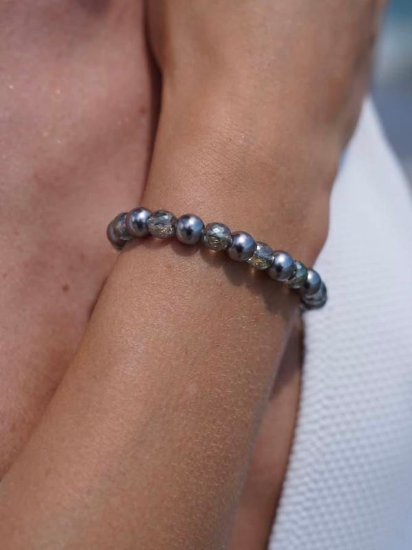 Brazalete de Perlas con Cierre de Plata 925 Blue Love, Joyería Luison