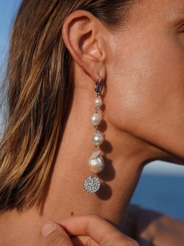 Pendientes Instinto Perlas Naturales y Plata 925, Joyería Luison