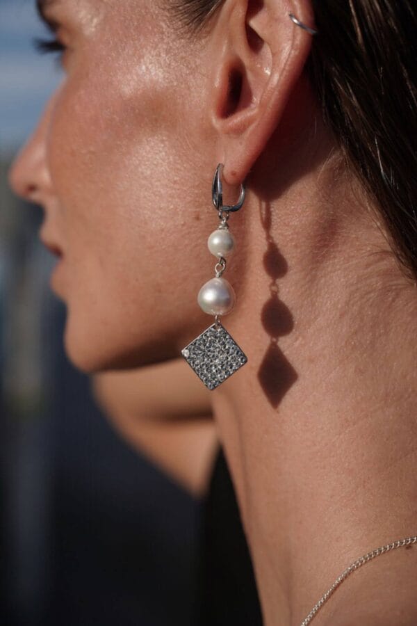 Pendientes PERFECCIÓN de Perlas con Detalle de Circonio, Joyería Luison
