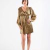 Vestido Corto Dorado Brillante, Luison