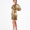 Vestido Corto Dorado Brillante, Luison