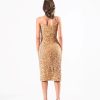 Vestido Midi Dorado Brillante de Gala, Luison