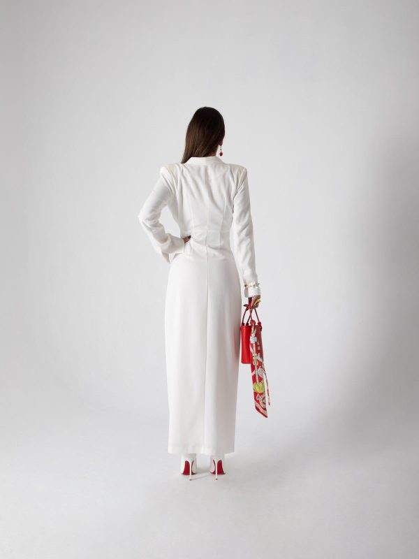 Vestido de Noche Blanco Largo Elegante | LUISON