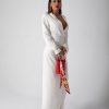 VDNBTL014014_04 Vestido de Noche Blanco Largo Elegante | LUISON