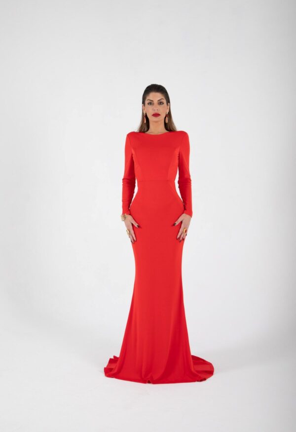 Vestido Rojo Largo de Sirena Elegante | LUISON