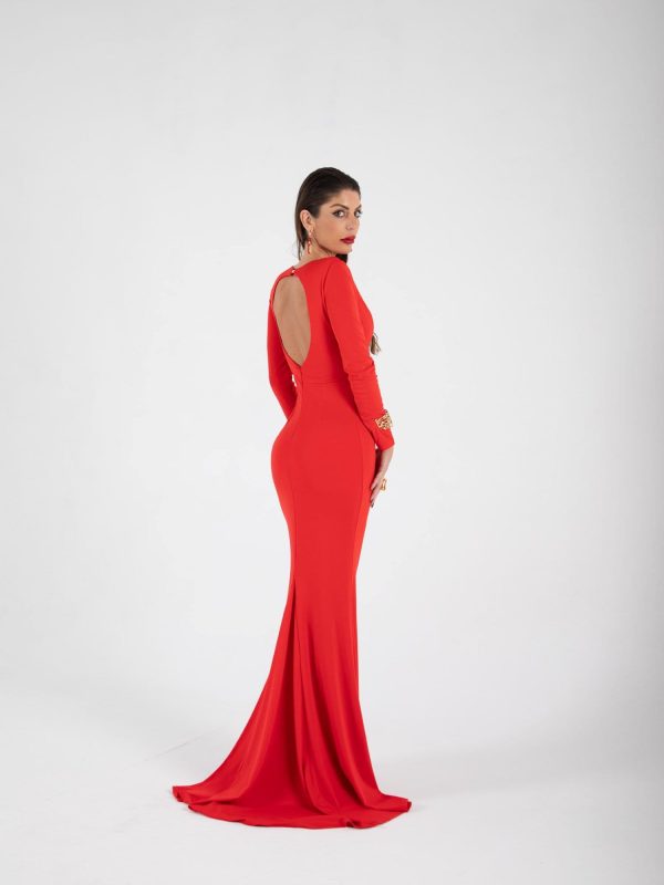Vestido Rojo Largo de Sirena Elegante | LUISON