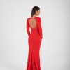 VDNFR0000001414_3 Vestido Rojo Largo de Sirena Elegante | LUISON