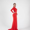 VDNFR0000001414_4 Vestido Rojo Largo de Sirena Elegante | LUISON