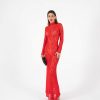 VDNMS0014000140_4 Vestido Largo de Encaje Rojo Sexy para Fiesta y Noche | LUISON