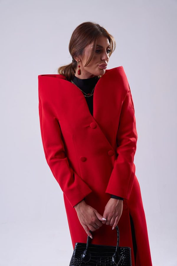 Abrigo Ligero (2) Abrigo Ligero Elegante para Primavera Elegancia Roja
