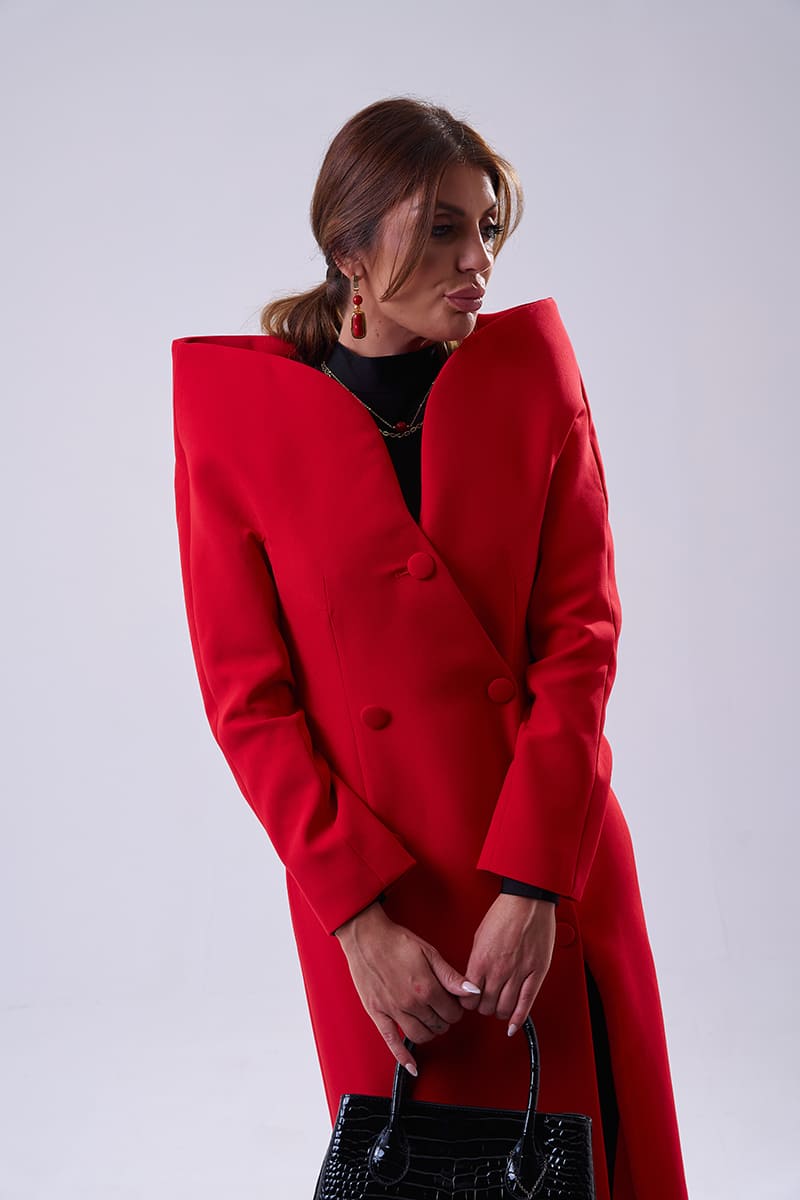 Abrigo Ligero Elegante para Primavera Elegancia Roja - Imagen 2