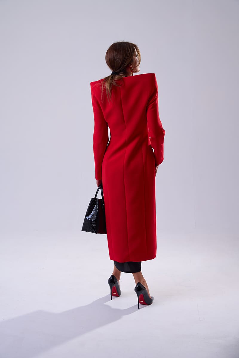 Abrigo Ligero Elegante para Primavera Elegancia Roja - Imagen 3