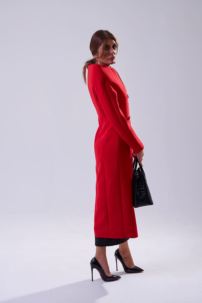 Abrigo Ligero Elegante para Primavera Elegancia Roja - Imagen 4