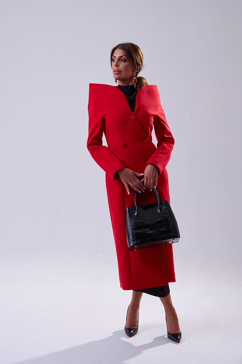 Abrigo Ligero Elegante para Primavera Elegancia Roja - Imagen 5