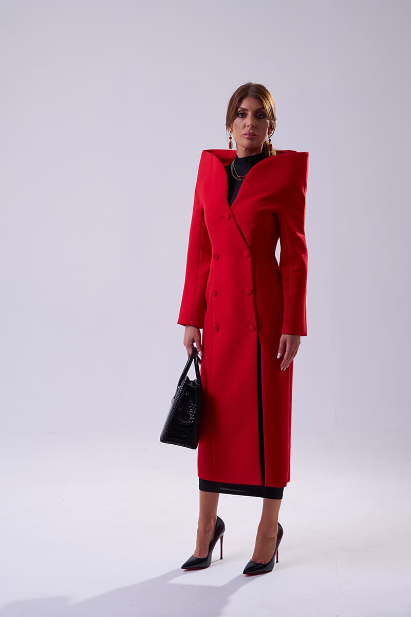 Abrigo Ligero Elegante para Primavera Elegancia Roja - Imagen 6