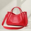 Bolso de Piel Cocodrilo Rojo
