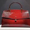 BECR014_22 Bolso de Piel Rojo Cocodrilo Premium | LUISON