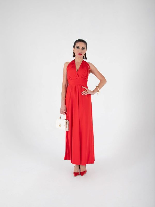 BTF00000014_01 Vestido Largo Rojo Convertible Multiway | LUISON