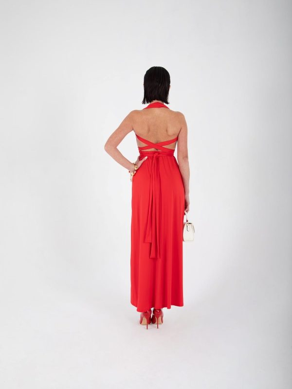 Vestido Largo Rojo Convertible Multiway | LUISON