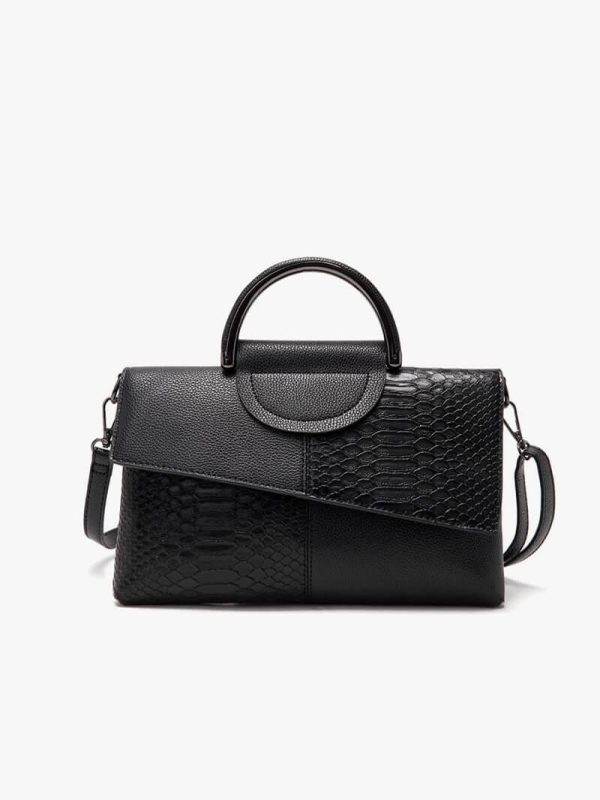 Bolso de Mano Serpiente Negro1 Bolso de Mano Serpiente Negro