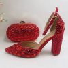 Zapatos y Clutch Rojo Cristal de Fiesta - Juego Bésame de LUISON Zapatos y Clutch Rojo Cristal de Fiesta - Juego Bésame de LUISON