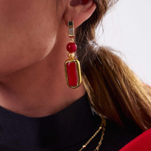 Pendientes Jade Red Pasión