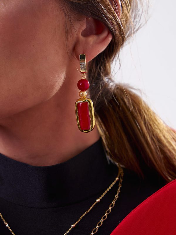 Pendientes Jade Red Pasión Pendientes Jade Red Pasión