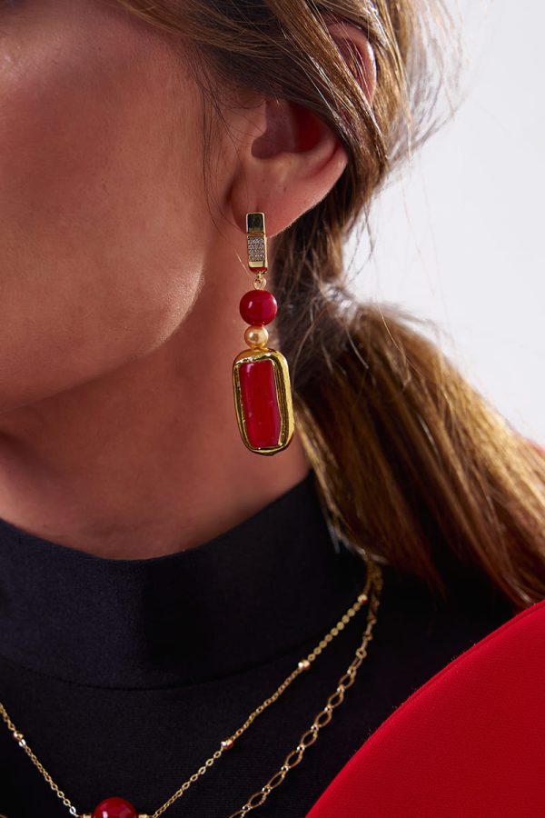 Pendientes Jade Red Pasión Pendientes Jade Red Pasión