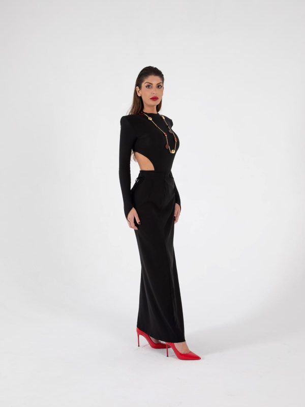 Vestido Conjunto Negro Elegante Largo | LUISON