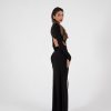 VCP0012_4 Vestido Conjunto Negro Elegante Largo | LUISON