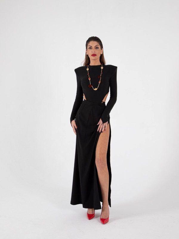 Vestido Conjunto Negro Elegante Largo | LUISON
