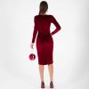 VEDN014014_3 Vestido Midi de Terciopelo Vino | LUISON