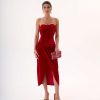 Vestido de Noche Bordo Brillante de Terciopelo | LUISON