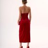 Vestido de Noche Bordo Brillante de Terciopelo | LUISON