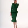 VESTIDOVERDE1212_1 Vestido Verde Elegante Midi Slim Fit | LUISON