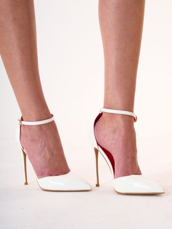 ZTBA555111888 Zapatos de Tacón Alto Blancos con Interior Rojo para Mujer | LUISON