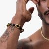 Brazalete Ematita Obsidiana Gold