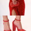 JDZYBB014_000 Zapatos y Clutch Rojo Cristal de Fiesta - Juego Bésame de LUISON