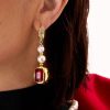 Pendientes Unisex Pearl Diamond Jade Pendientes Unisex Pearl Diamond Jade