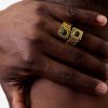 Anillo Doble Malaquita Gold