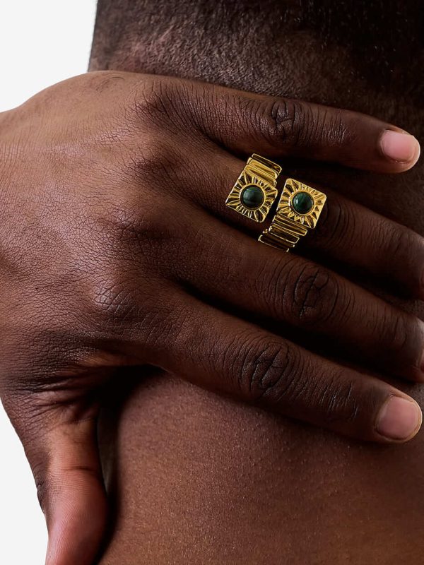 Anillo Doble Malaquita Gold Anillo Doble Malaquita Gold