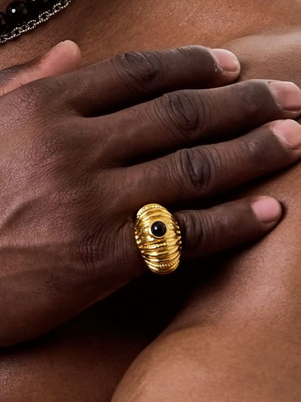 Anillo Obsidiana Gold Anillo Obsidiana Gold