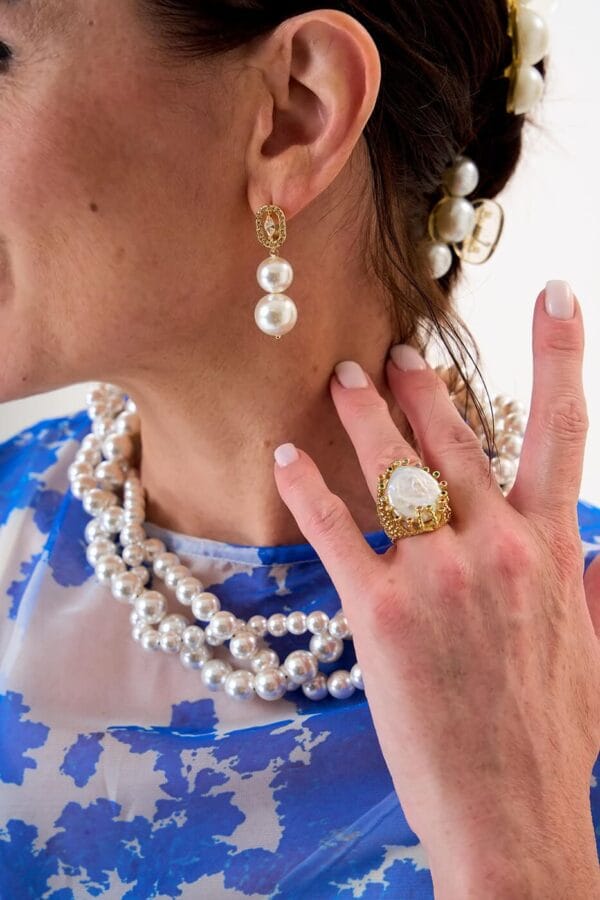 Anillo Perla Barroca Murano Gold - Imagen 5