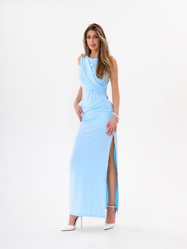Vestido Largo Sol Celeste 1 Vestido Largo Sol Celeste 1